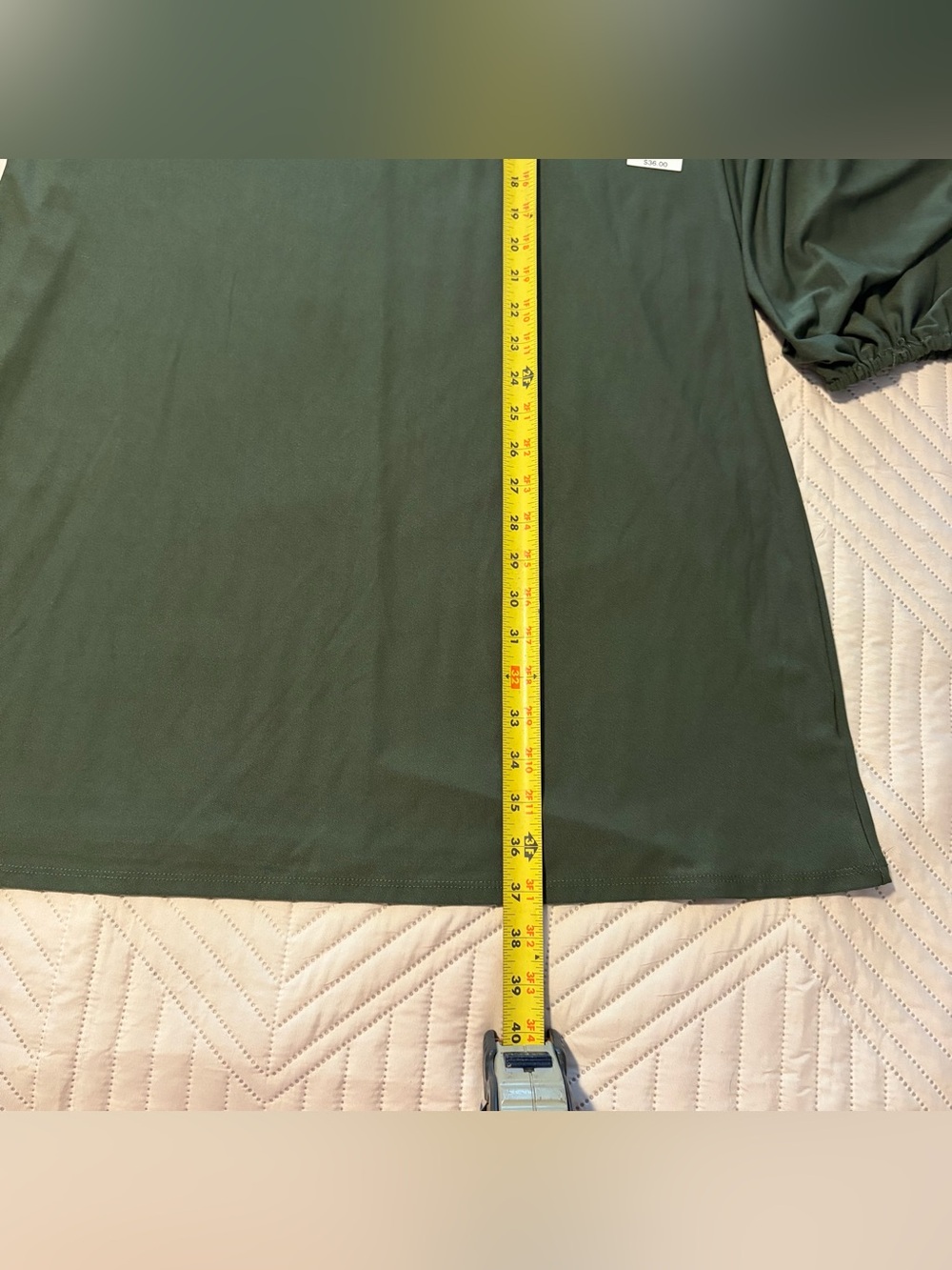 As U Wish- Olive Green Long Sleeve Shift Dress - Brand: - Picture 6 of 10
